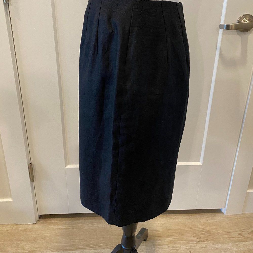 100% LINEN SKIRT AMANDA SMITH VINTAGE PURE LINEN NAVY BLUE SIZE * 6/8 - Picture 6 of 14